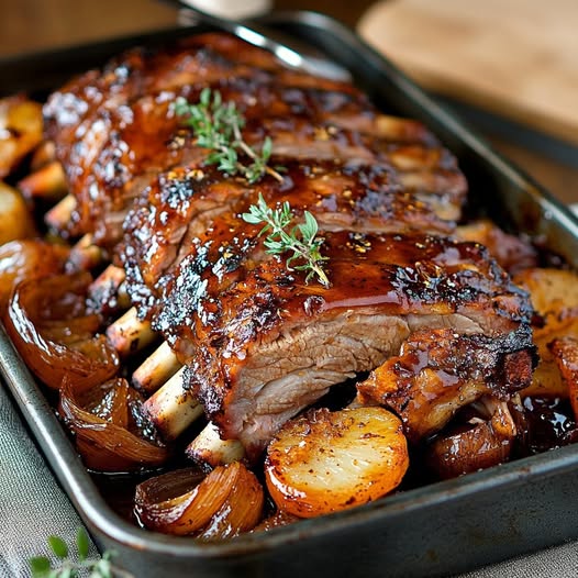 Żeberka pieczone w piekarniku z domowym sosem barbecue