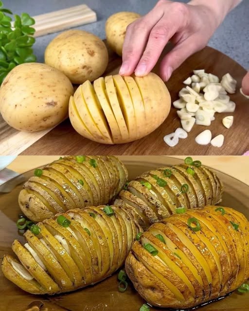 Pieczone ziemniaki z czosnkiem i ziołami