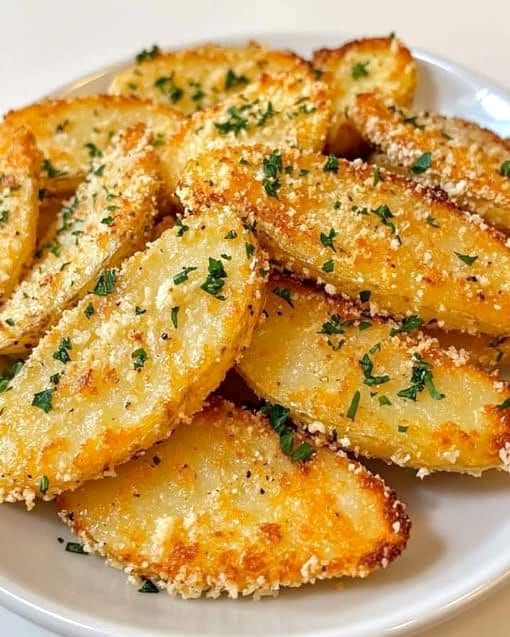 Pieczone ziemniaki z czosnkiem i parmezanem