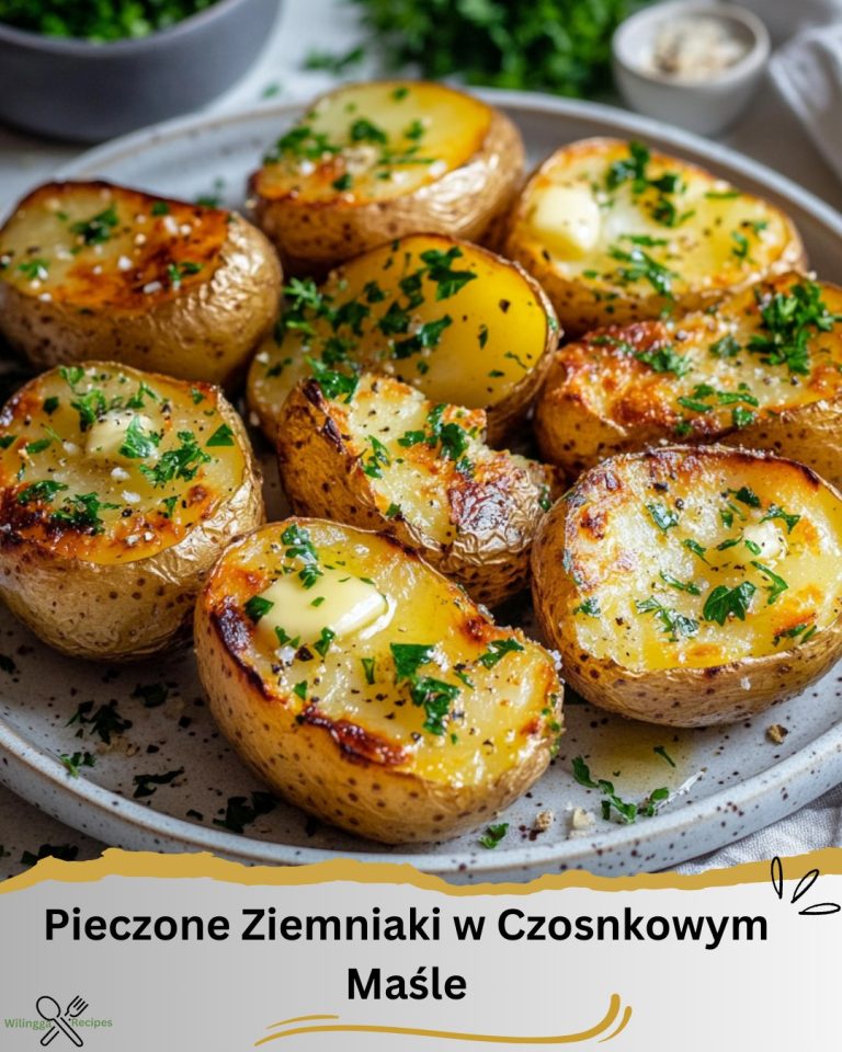 Przygotowałam pyszne pieczone ziemniaki w czosnkowym maśle – idealne jako dodatek do obiadu!