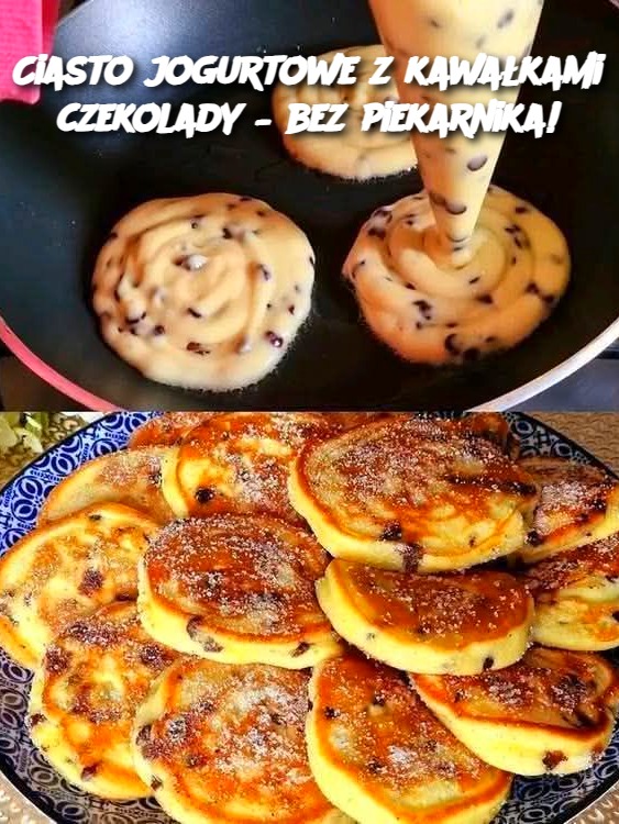 Ciasto jogurtowe z kawałkami czekolady – bez piekarnika!