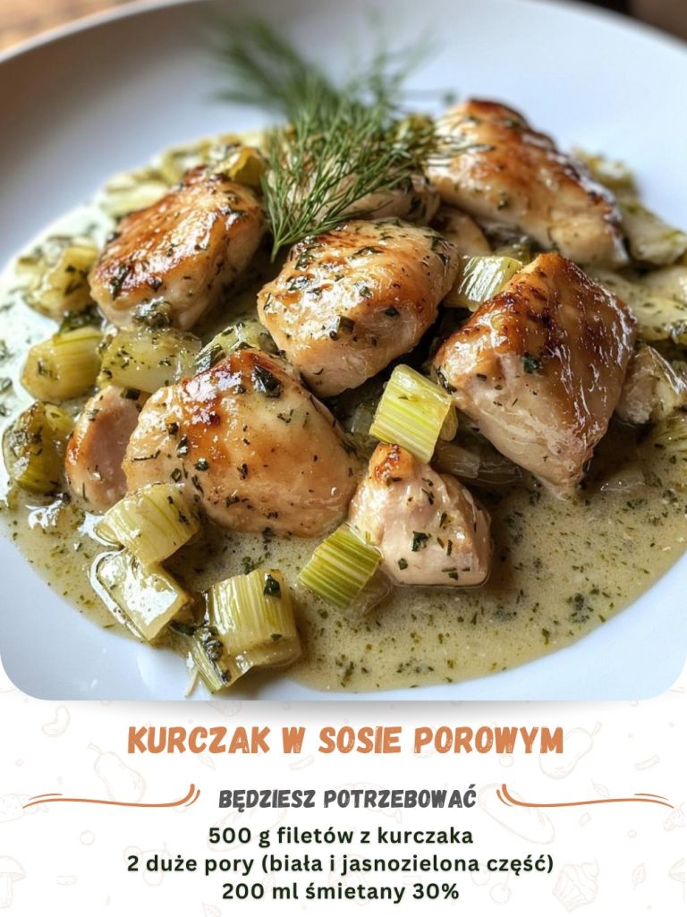 KURCZAK W SOSIE POROWYM  To zdrowe i pyszne danie, które zachwyci Twoje kubki smakowe!