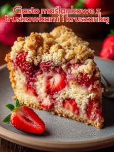 Ciasto maślankowe z truskawkami i kruszonką