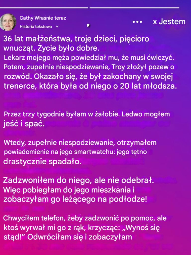 Mój mąż zostawił mnie dla swojej kochanki po 36 latach, ale wiadomość tekstowa z jego smartwatcha zmieniła wszystko