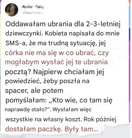 Wysłano paczkę z ubraniami… i po roku to dotarło