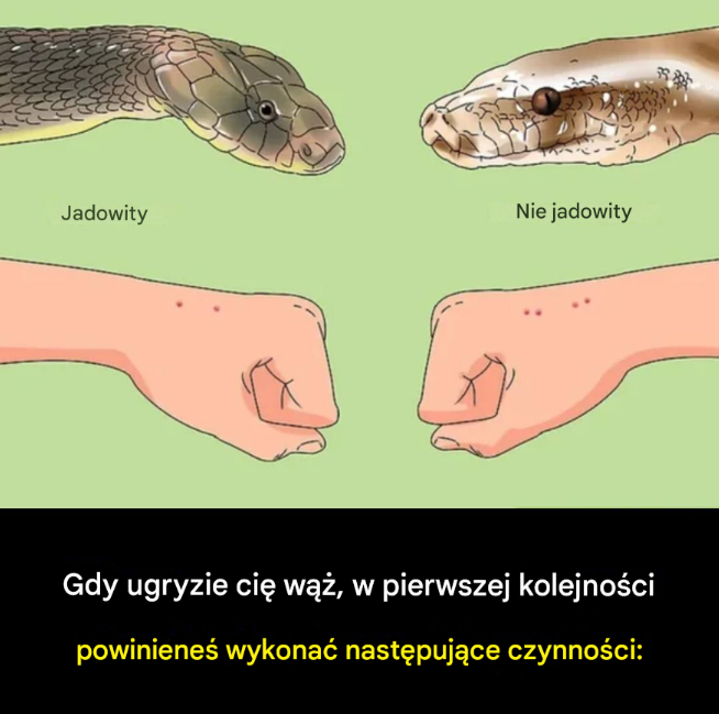 Gdy ugryzie cię wąż, w pierwszej kolejności powinieneś wykonać następujące czynności:
