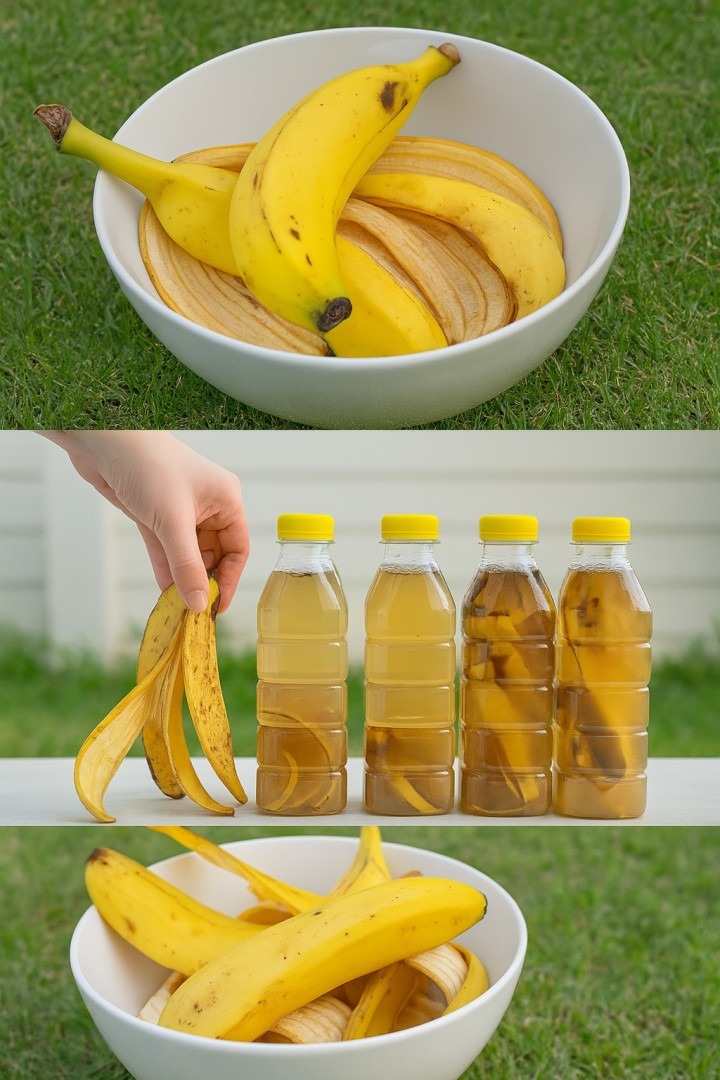 Skórki od banana: Włóż je do butelki. Jeśli wykorzystasz je w ten sposób, nigdy więcej ich nie wyrzucisz.