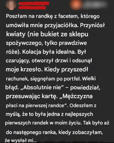 Mój partner nalegał na zapłacenie rachunku – żałuję, że mu na to pozwoliłam